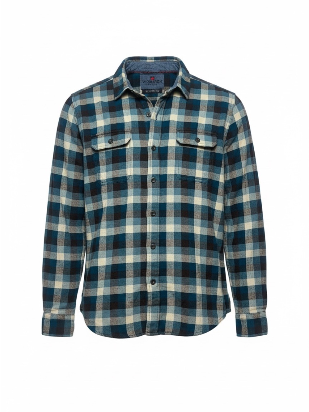 Woolrich Men’s L Blue Plaid Wool Cotton Flannel Shirt Jacket Shacket